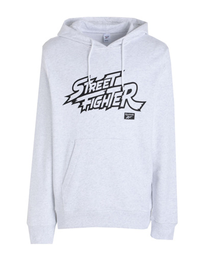 Shop Reebok Rbk Sf Graphic Hoodie Man Sweatshirt Light Grey Size L Cotton