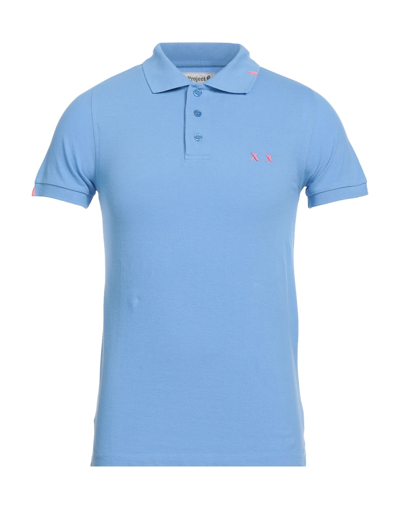 Shop Project E Polo Shirts In Sky Blue