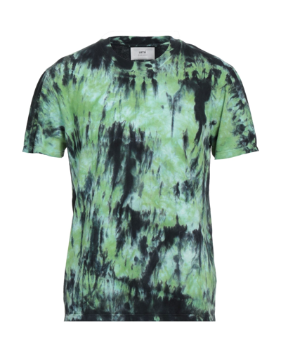Shop Ami Alexandre Mattiussi Man T-shirt Light Green Size S Cotton, Elastane