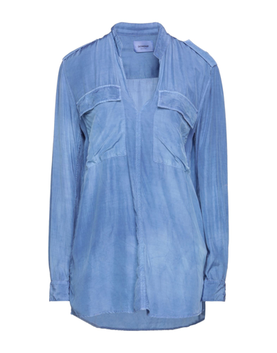Shop Dondup Woman Top Pastel Blue Size 2 Viscose, Modal, Silk