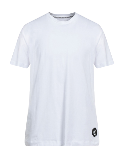 Shop Bikkembergs Man T-shirt White Size L Cotton, Elastane