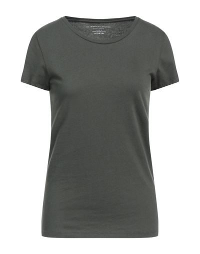 Shop Majestic Filatures Woman T-shirt Military Green Size 2 Cotton