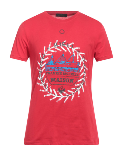 Shop Frankie Morello Man T-shirt Red Size M Cotton
