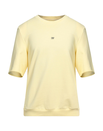 Shop Pmds Premium Mood Denim Superior Man Sweatshirt Light Yellow Size Xxl Cotton