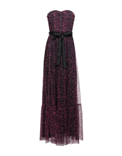 Shop Anna Molinari Blumarine Woman Maxi Dress Fuchsia Size 8 Polyamide, Elastane, Polyester, Cotton, Poly In Pink