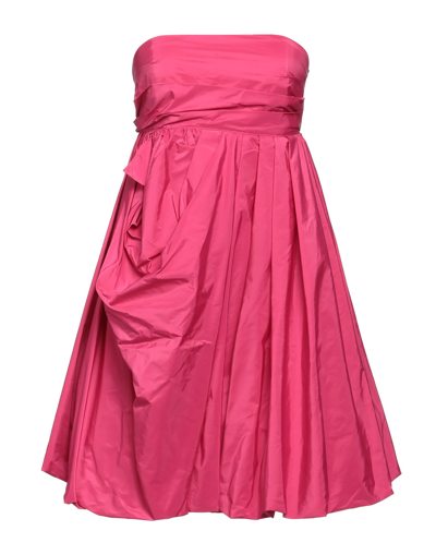 Shop Babylon Woman Mini Dress Fuchsia Size 10 Polyester In Pink
