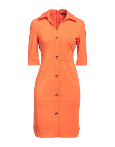 Shop Lvl Level Vibes Level Woman Mini Dress Orange Size M Cotton, Polyamide, Elastane