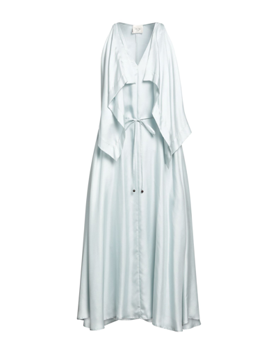 Shop Alysi Woman Long Dress Sky Blue Size 4 Silk