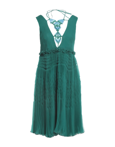 Shop Alberta Ferretti Woman Midi Dress Deep Jade Size 6 Silk In Green