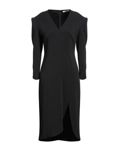 Shop Olivier Theyskens Woman Midi Dress Black Size 2 Viscose, Elastane