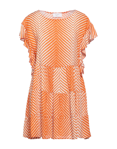 Shop Soallure Woman Mini Dress Orange Size 6 Viscose