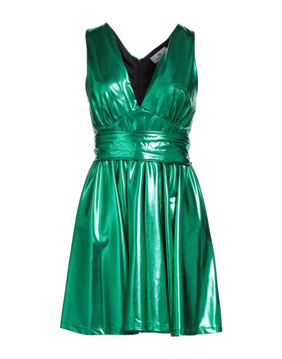 Shop Simona-a Simona A Woman Mini Dress Green Size Xs Polyamide, Elastic Fibres