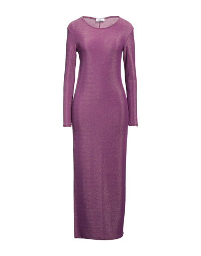 Shop Simona-a Simona A Woman Maxi Dress Purple Size L Polyamide, Metallic Fiber, Elastane