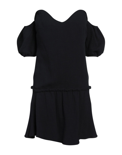 Shop Simona-a Simona A Woman Mini Dress Black Size S Cotton
