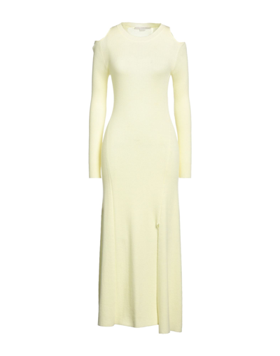 Shop Stella Mccartney Woman Midi Dress Light Yellow Size 4-6 Virgin Wool