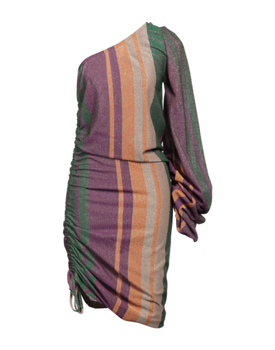 Shop Simona-a Simona A Woman Mini Dress Purple Size Xs Viscose, Metallized Polyamide, Polyamide