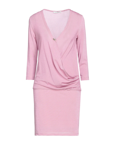Shop Biancoghiaccio Woman Mini Dress Pink Size M Polyester, Polyamide, Elastane