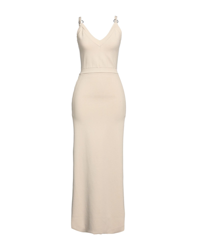 Shop Rabanne Woman Maxi Dress Beige Size S Viscose, Polyester