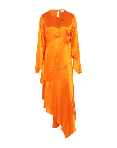 Shop Topshop Woman Midi Dress Orange Size 12 Viscose
