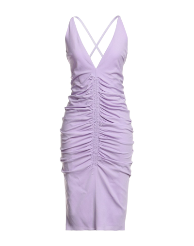 Shop Tom Ford Woman Midi Dress Lilac Size 4 Viscose, Elastane In Purple