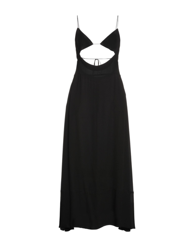 Shop Saint Laurent Woman Midi Dress Black Size 10 Viscose, Silk