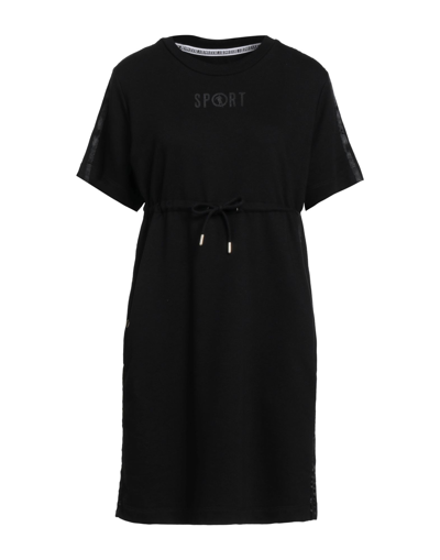 Shop Bikkembergs Woman Mini Dress Black Size L Polyester, Cotton, Elastane