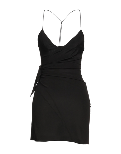 Shop Ndegree21 Woman Mini Dress Black Size 6 Silk, Elastane