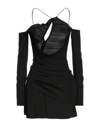 Shop Ndegree21 Woman Mini Dress Black Size 8 Silk, Elastane