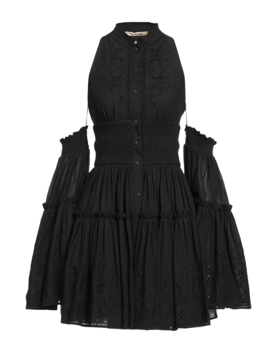 Shop Roberto Cavalli Woman Mini Dress Black Size 12 Cotton