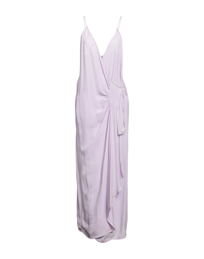 Shop Atos Lombardini Woman Maxi Dress Lilac Size 8 Acetate, Silk In Purple