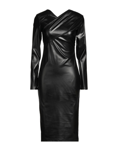 Shop Patrizia Pepe Woman Midi Dress Black Size 0 Polyurethane, Polyester