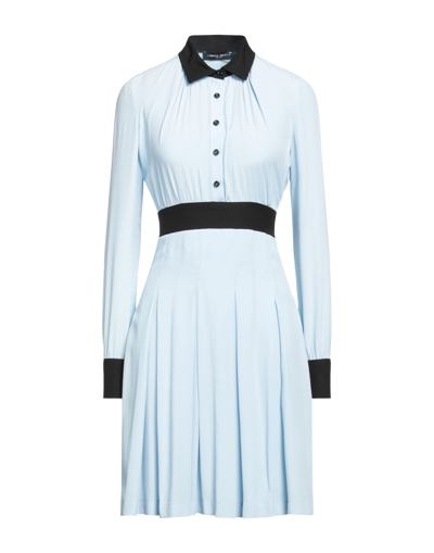 Shop Frankie Morello Woman Mini Dress Sky Blue Size 0 Acetate, Silk