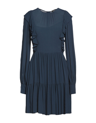 Shop Manila Grace Woman Mini Dress Slate Blue Size 2 Viscose
