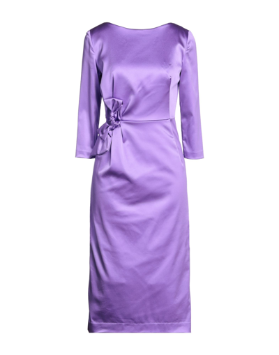 Shop P.a.r.o.s.h P. A.r. O.s. H. Woman Midi Dress Purple Size S Acetate, Polyamide, Elastane