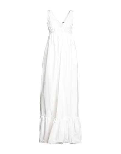 Shop Manila Grace Woman Maxi Dress White Size 4 Cotton