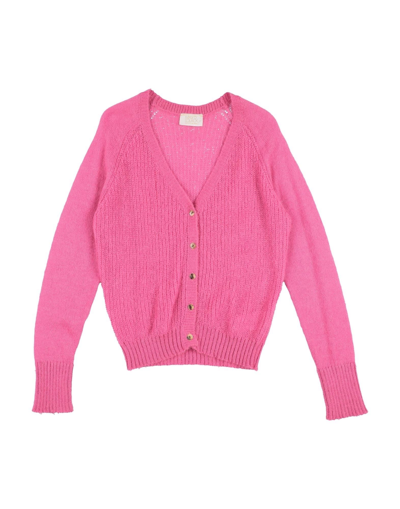 Shop Max & Lola Toddler Girl Cardigan Fuchsia Size 4 Acrylic, Polyamide, Alpaca Wool, Mohair Wool In Pink