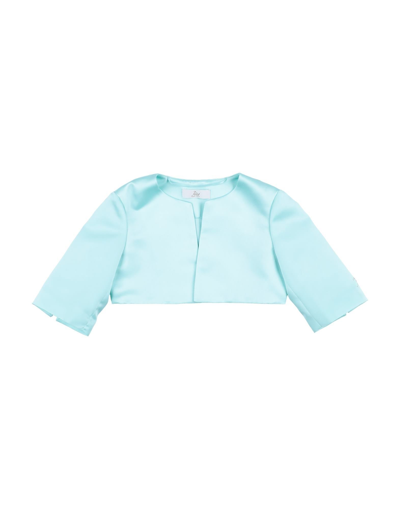 Shop Petit Toddler Girl Wrap Cardigans Turquoise Size 7 Polyester In Blue