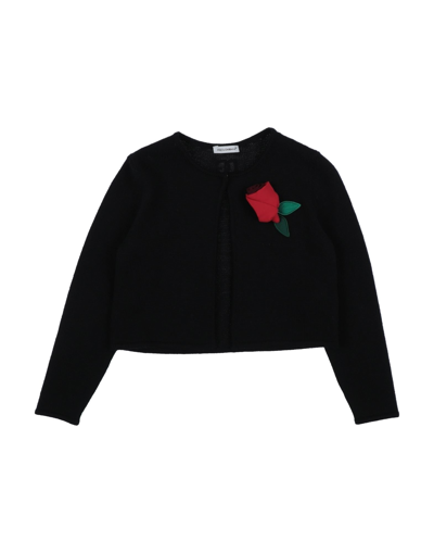 Shop Dolce & Gabbana Toddler Girl Cardigan Black Size 7 Virgin Wool, Polyester, Viscose