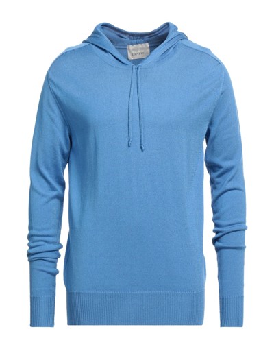 Shop Laneus Man Sweater Azure Size 40 Cotton, Viscose In Blue