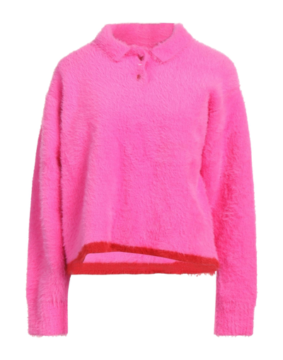 Shop Jacquemus Woman Sweater Fuchsia Size 2 Polyamide, Elastane In Pink