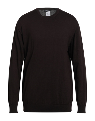 Shop Spadalonga Man Sweater Dark Brown Size 42 Cotton, Cashmere