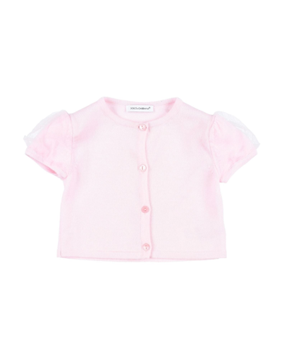 Shop Dolce & Gabbana Newborn Girl Wrap Cardigans Light Pink Size 3 Cashmere