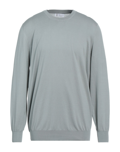Shop Brunello Cucinelli Man Sweater Light Grey Size 46 Cotton