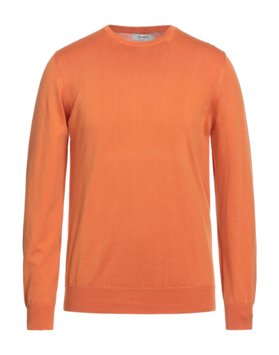Shop Alpha Studio Man Sweater Orange Size 40 Cotton