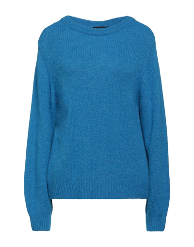 Shop Actualee Woman Sweater Azure Size S/m Acrylic, Polyamide, Wool, Viscose In Blue