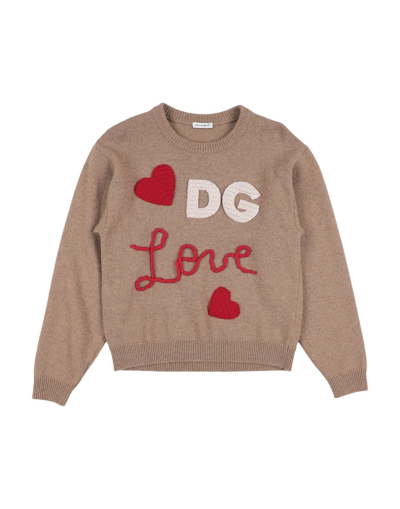 Shop Dolce & Gabbana Toddler Girl Sweater Camel Size 7 Virgin Wool, Cashmere In Beige