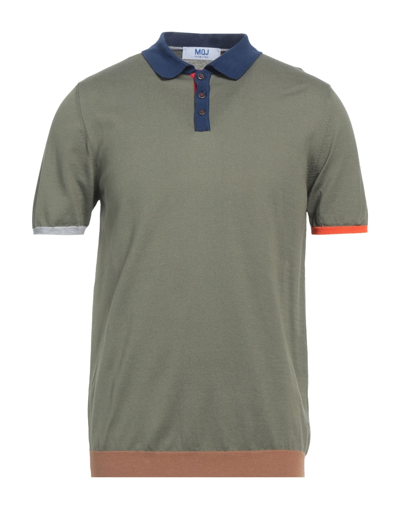Shop Mqj Man Sweater Military Green Size Xxl Cotton
