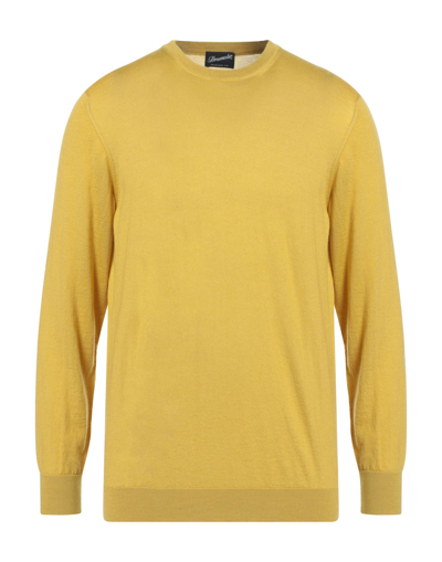 Shop Drumohr Man Sweater Yellow Size 40 Cashmere, Silk