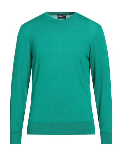 Shop Drumohr Man Sweater Green Size 40 Cashmere, Silk
