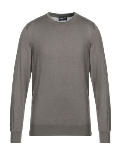 Shop Drumohr Man Sweater Khaki Size 42 Cashmere, Silk In Beige